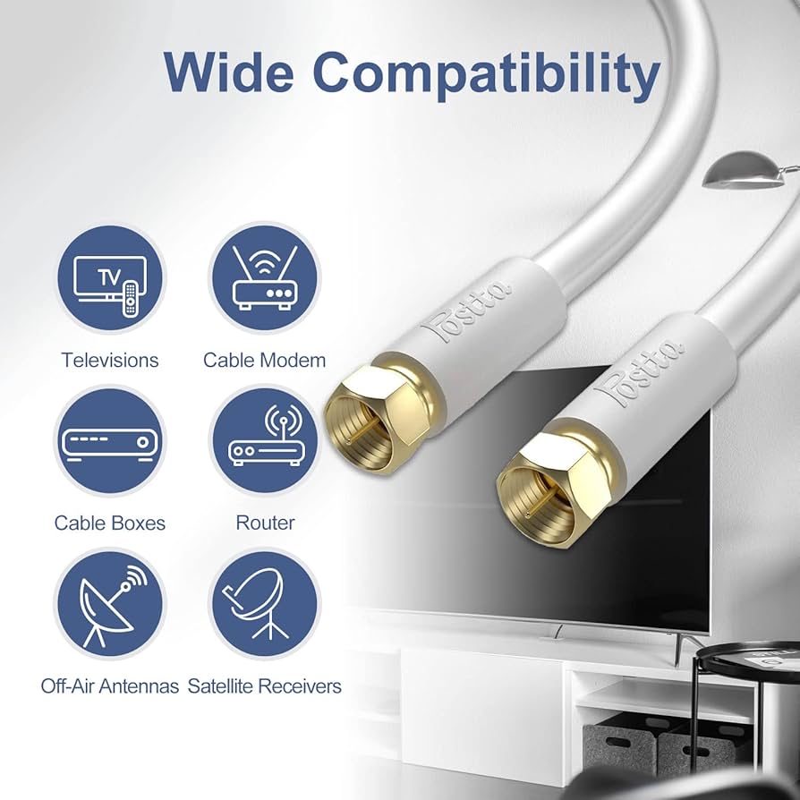 アンテナケーブル 5m 4K8K(3224MHz)/BS/CS/地デジ/CATV ホーリック アンテナケーブル テレビ用 5m 4K8K放送(3224MHz)/BS